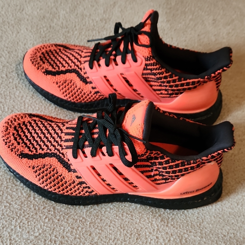 Adidas Ultra Boost Coral and Black Shoes